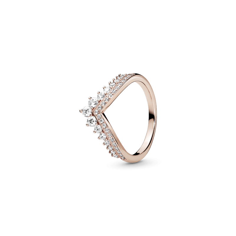 Anillo Hueso de los deseos Princesa Recubrimiento en Oro Rosa de 14k