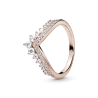 Anillo Hueso de los deseos Princesa Recubrimiento en Oro Rosa de 14k