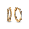 Pendientes de Aro Logo y Pavé Pandora Signature Recubrimiento en Oro de 14k